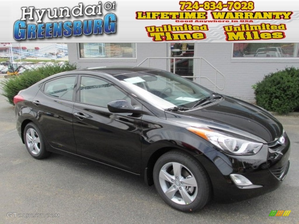 2013 Elantra GLS - Black / Gray photo #1