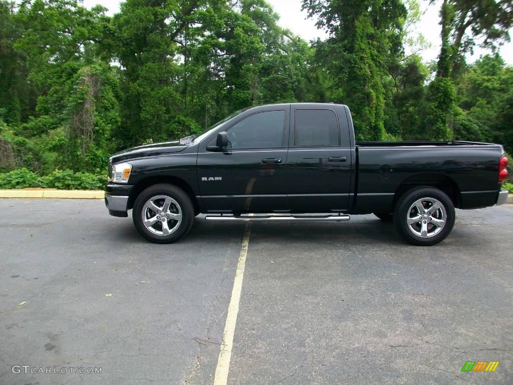 2008 Ram 1500 Big Horn Edition Quad Cab - Brilliant Black Crystal Pearl / Medium Slate Gray photo #6