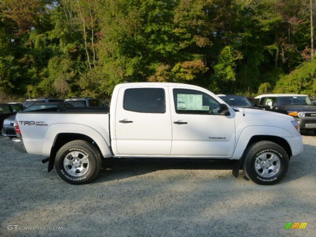 2014 Tacoma V6 TRD Double Cab 4x4 - Super White / Graphite photo #2