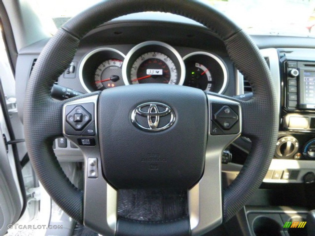 2014 Toyota Tacoma V6 TRD Double Cab 4x4 Graphite Steering Wheel Photo #86340754