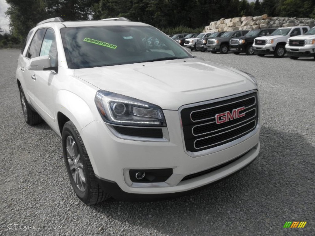 2013 Acadia SLT AWD - White Diamond Tricoat / Dark Cashmere photo #2