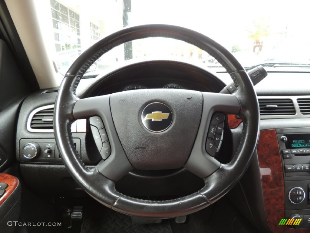 2011 Chevrolet Silverado 2500HD LTZ Crew Cab Ebony Steering Wheel Photo #86342437