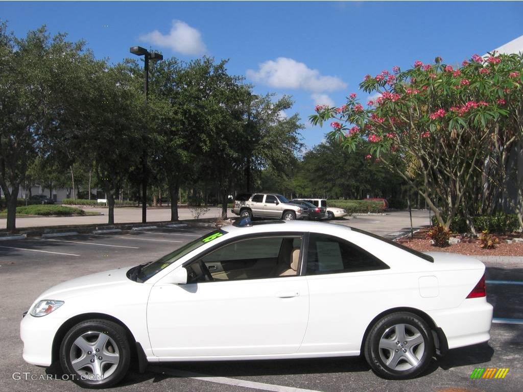 2005 Civic EX Coupe - Taffeta White / Ivory photo #5