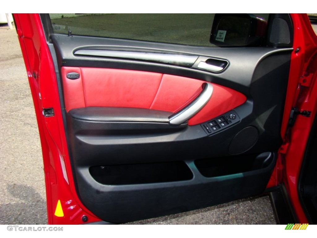 2003 BMW X5 4.6is Imola Red Door Panel Photo #86347189