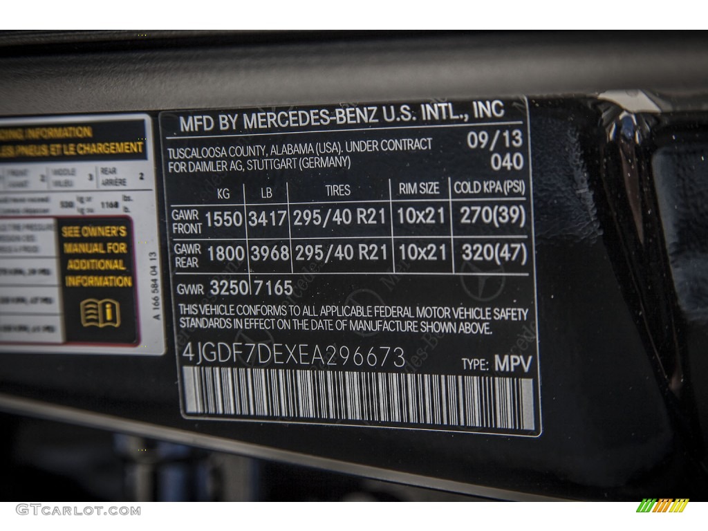 2014 GL Color Code 040 for Black Photo #86348422