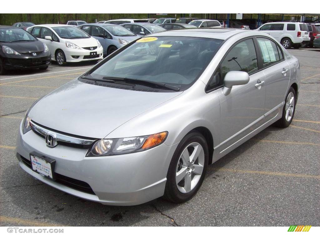 2007 Civic EX Sedan - Alabaster Silver Metallic / Gray photo #17