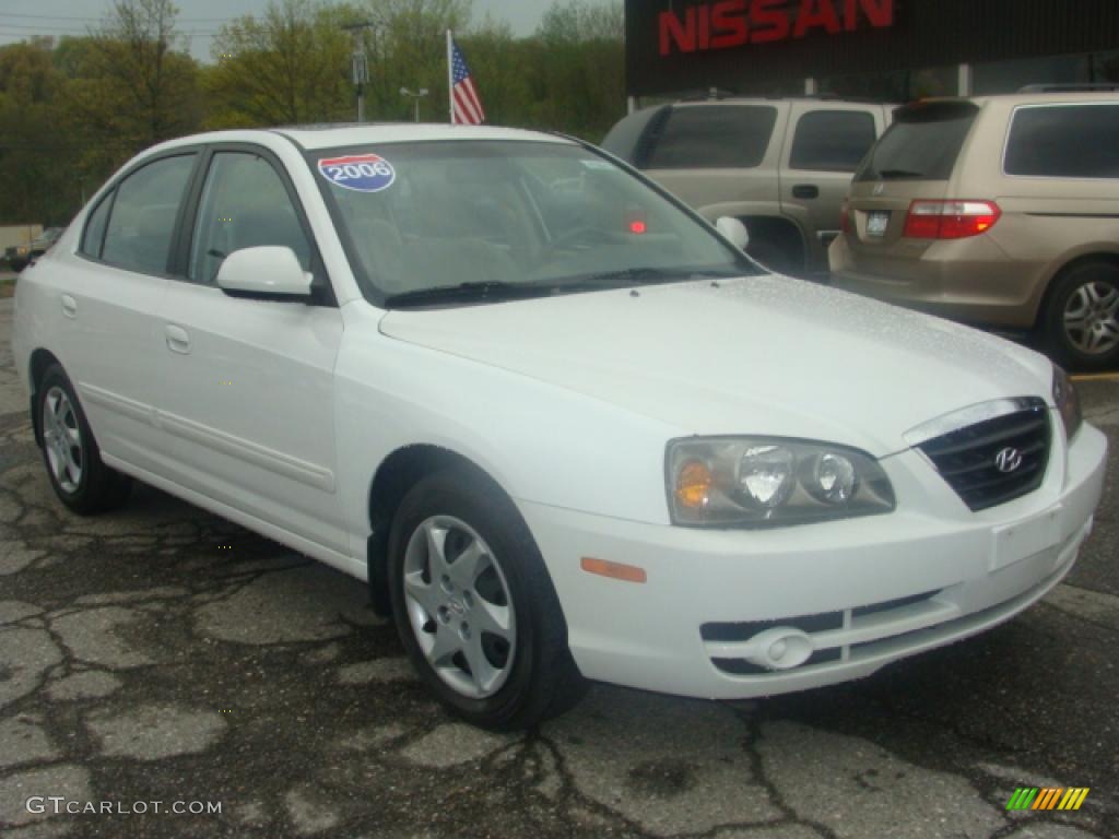 2006 Elantra GLS Sedan - Nordic White / Beige photo #7
