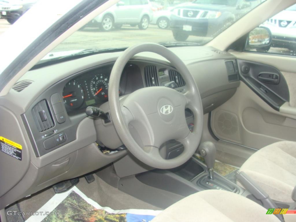 2006 Elantra GLS Sedan - Nordic White / Beige photo #9