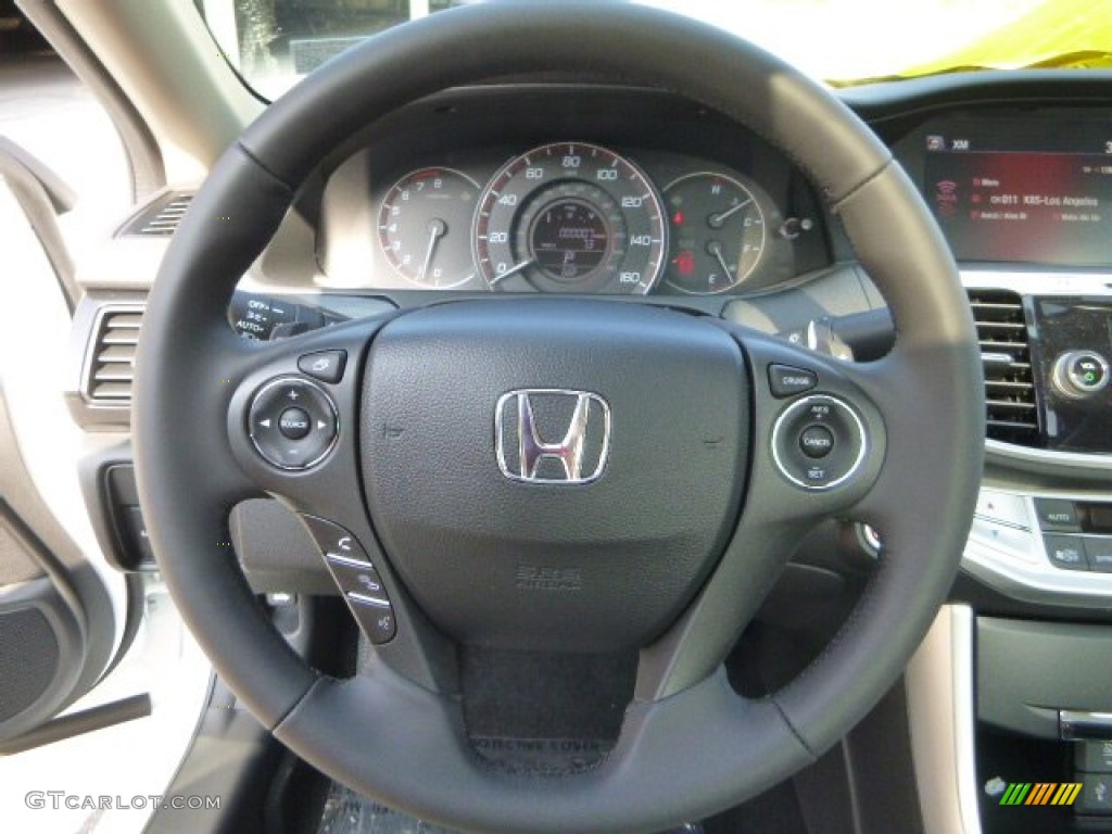 2014 Honda Accord EX-L V6 Coupe Ivory Steering Wheel Photo #86352412