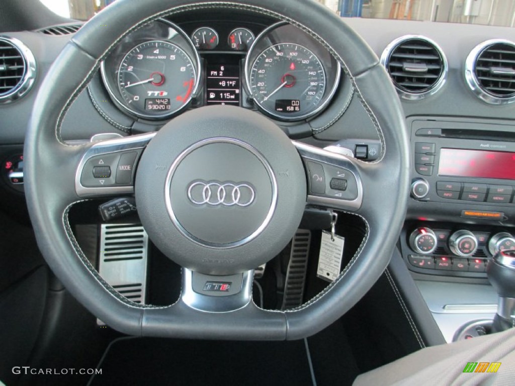2011 Audi TT S 2.0T quattro Coupe Black Steering Wheel Photo #86353546