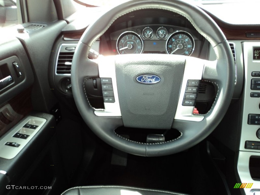 2012 Ford Flex SEL Charcoal Black Steering Wheel Photo #86358306