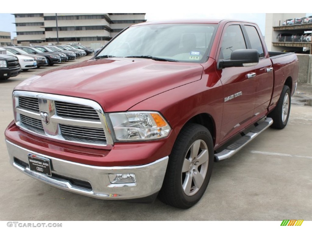 2011 Ram 1500 Lone Star Quad Cab - Deep Cherry Red Crystal Pearl / Dark Slate Gray/Medium Graystone photo #3