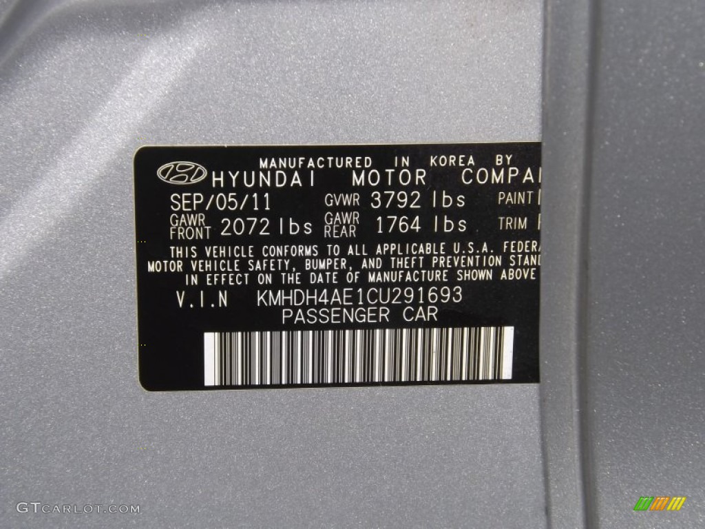 2012 Elantra Limited - Silver / Gray photo #36
