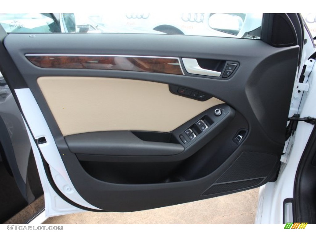 2014 Audi A4 2.0T quattro Sedan Velvet Beige/Black Door Panel Photo #86361357