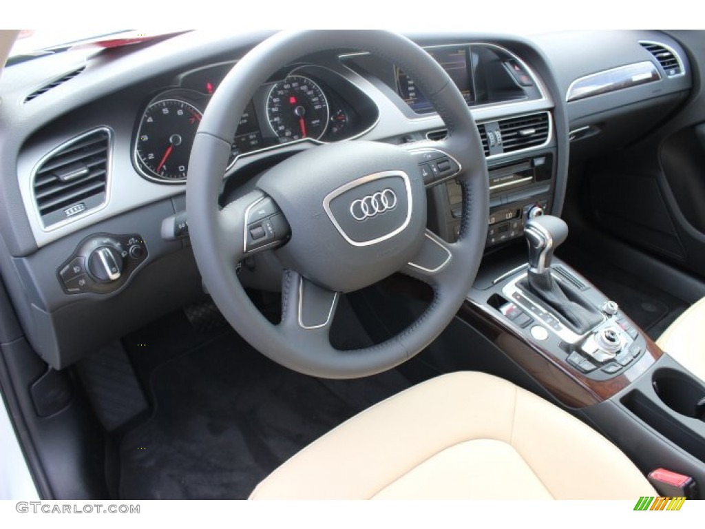 2014 Audi A4 2.0T quattro Sedan Velvet Beige/Black Dashboard Photo #86361395