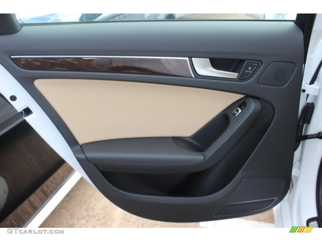 2014 Audi A4 2.0T quattro Sedan Velvet Beige/Black Door Panel Photo #86361729