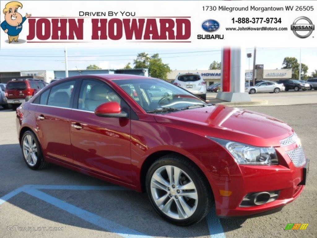 2012 Cruze LTZ/RS - Crystal Red Metallic / Cocoa/Light Neutral photo #1