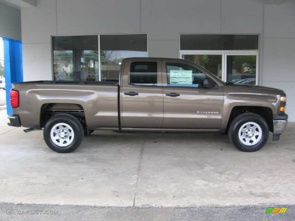 Brownstone Metallic 2014 Chevrolet Silverado 1500 WT Double Cab Exterior Photo #86365128