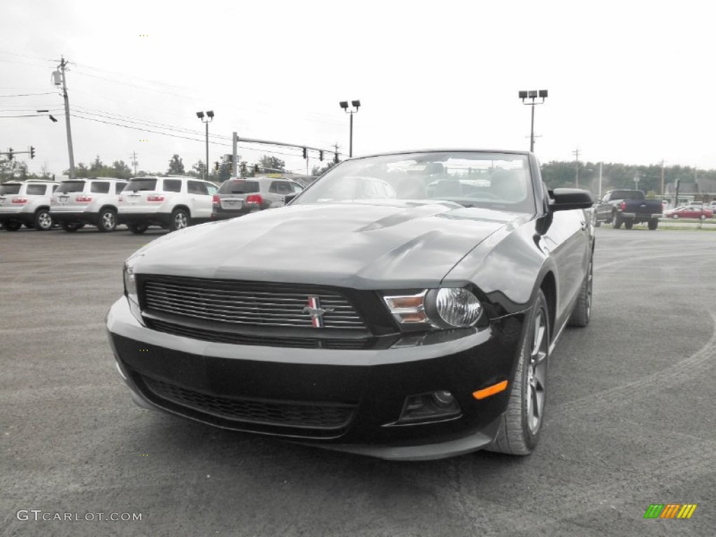 2011 Mustang V6 Premium Convertible - Ebony Black / Charcoal Black photo #3