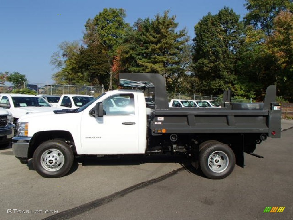 2014 Silverado 3500HD WT Regular Cab Dual Rear Wheel 4x4 Dump Truck - Summit White / Dark Titanium photo #1