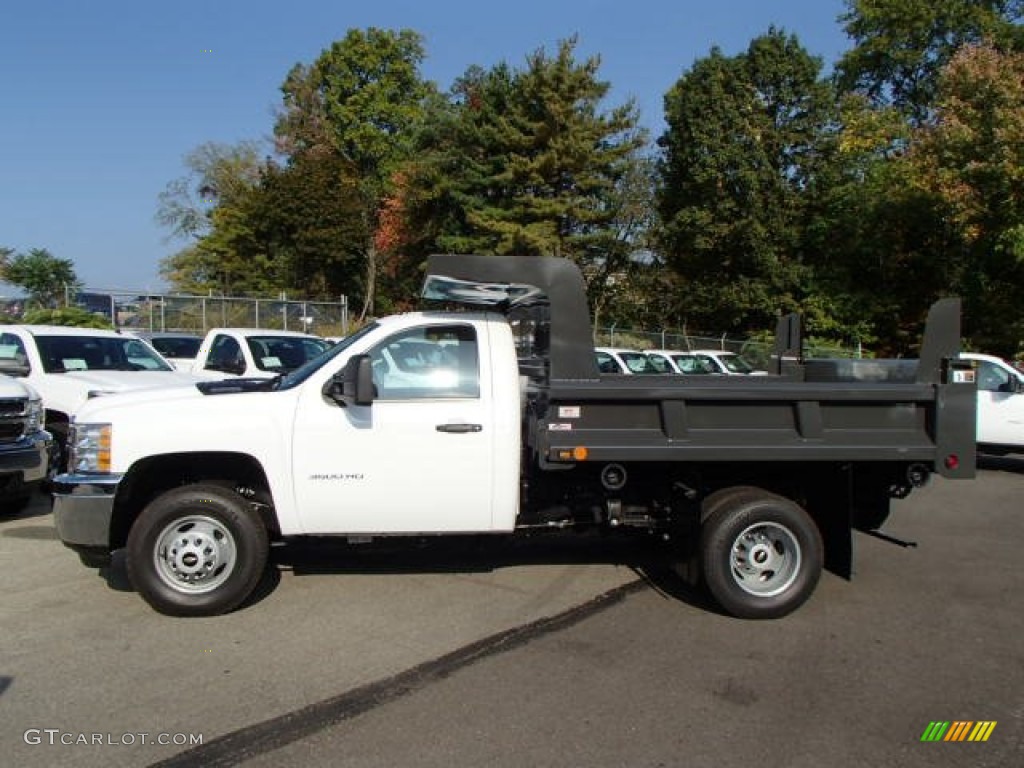 2014 Silverado 3500HD WT Regular Cab Dual Rear Wheel 4x4 Dump Truck - Summit White / Dark Titanium photo #1