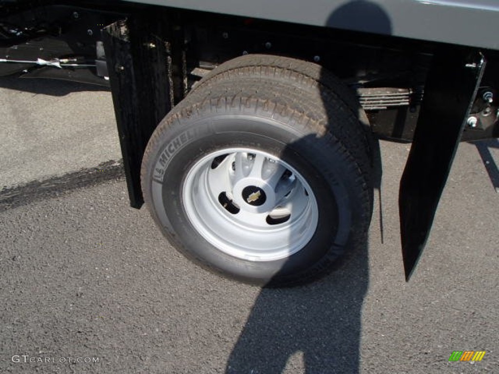 2014 Silverado 3500HD WT Regular Cab Dual Rear Wheel 4x4 Dump Truck - Summit White / Dark Titanium photo #9