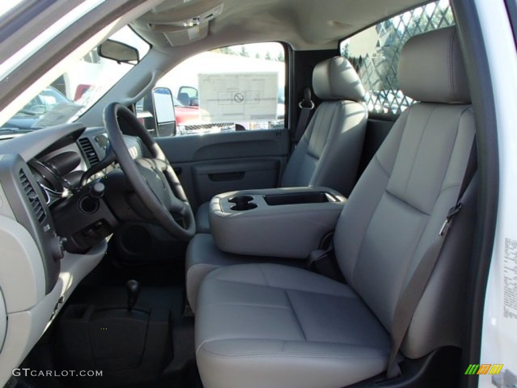 Dark Titanium Interior 2014 Chevrolet Silverado 3500HD WT Regular Cab Dual Rear Wheel 4x4 Flat Bed Photo #86368915