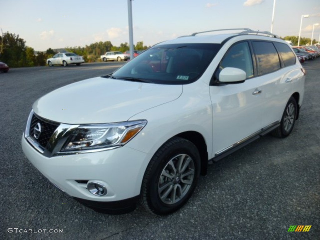 Moonlight White 2014 Nissan Pathfinder SL AWD Exterior Photo #86368992