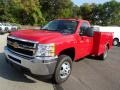 Front 3/4 View of 2014 Silverado 3500HD WT Regular Cab Dual Rear Wheel 4x4 Utility