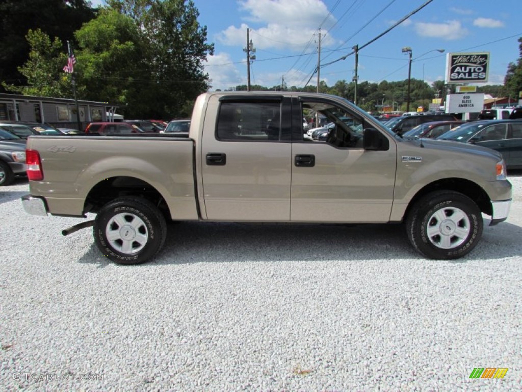 2004 F150 XLT SuperCrew 4x4 - Arizona Beige Metallic / Tan photo #5