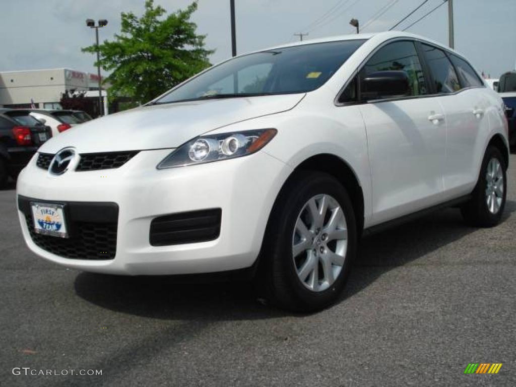 2007 CX-7 Sport - Crystal White Pearl Mica / Sand photo #1