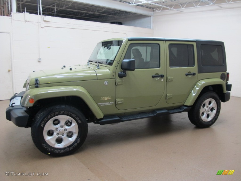 Commando Green 2013 Jeep Wrangler Unlimited Sahara 4x4 Exterior Photo #86376460