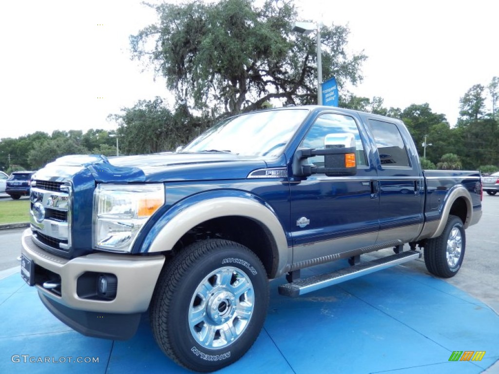 Blue Jeans Metallic 2014 Ford F350 Super Duty King Ranch Crew Cab 4x4 Exterior Photo #86385126