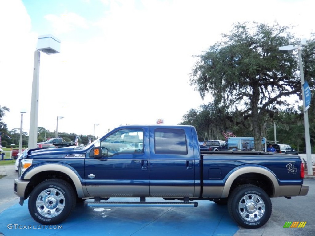 Blue Jeans Metallic 2014 Ford F350 Super Duty King Ranch Crew Cab 4x4 Exterior Photo #86385150