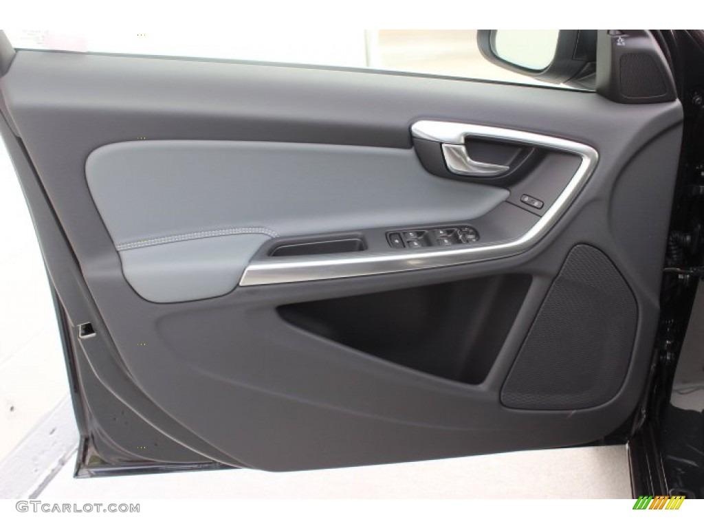 2014 Volvo S60 T6 AWD Steel Grey/Off Black Door Panel Photo #86385732