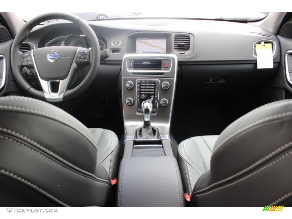 2014 Volvo S60 T6 AWD Steel Grey/Off Black Dashboard Photo #86386140