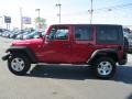 2007 Flame Red Jeep Wrangler Unlimited Rubicon 4x4  photo #4