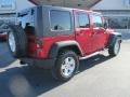 2007 Flame Red Jeep Wrangler Unlimited Rubicon 4x4  photo #7