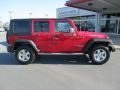 2007 Flame Red Jeep Wrangler Unlimited Rubicon 4x4  photo #8