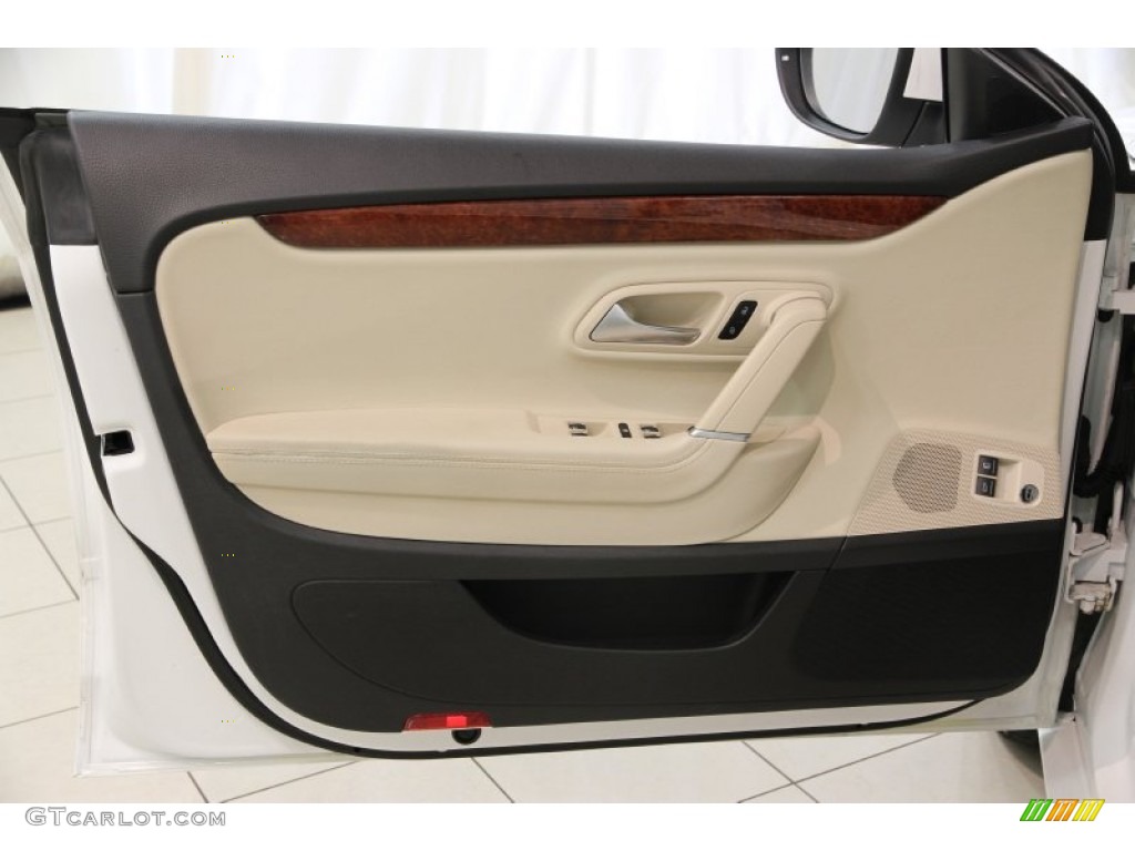 2011 Volkswagen CC Lux Plus Cornsilk Beige/Black Door Panel Photo #86389435