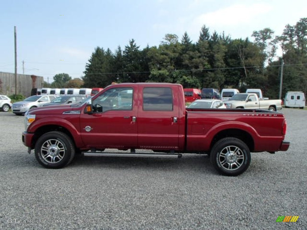 Ruby Red Metallic 2014 Ford F250 Super Duty Platinum Crew Cab 4x4 Exterior Photo #86390679