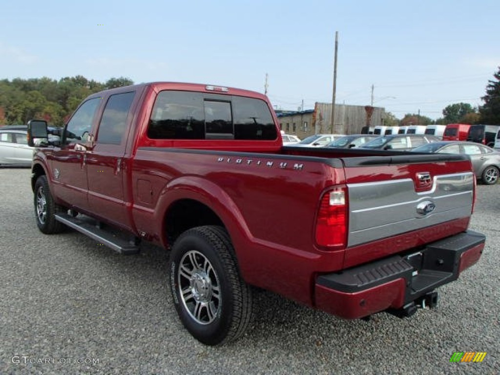 Ruby Red Metallic 2014 Ford F250 Super Duty Platinum Crew Cab 4x4 Exterior Photo #86390697