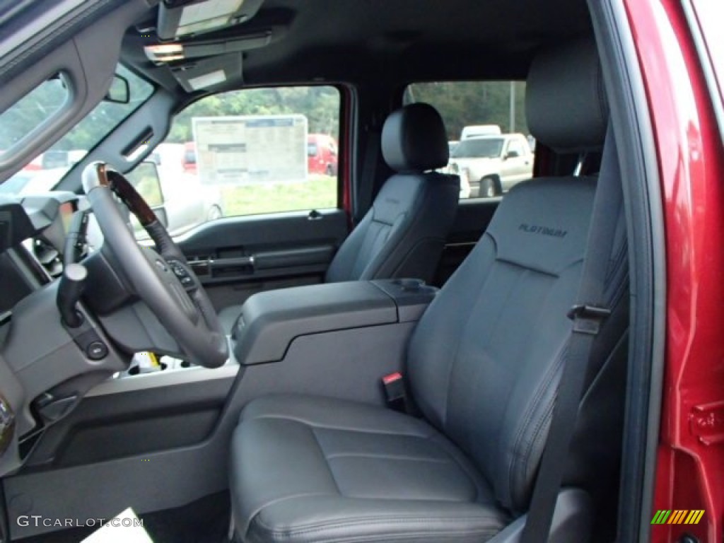 Platinum Black Leather Interior 2014 Ford F250 Super Duty Platinum Crew Cab 4x4 Photo #86390784