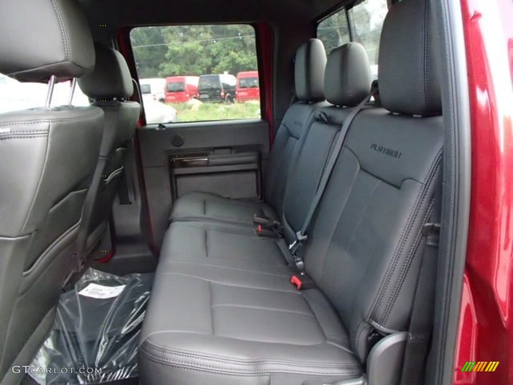 Platinum Black Leather Interior 2014 Ford F250 Super Duty Platinum Crew Cab 4x4 Photo #86390799