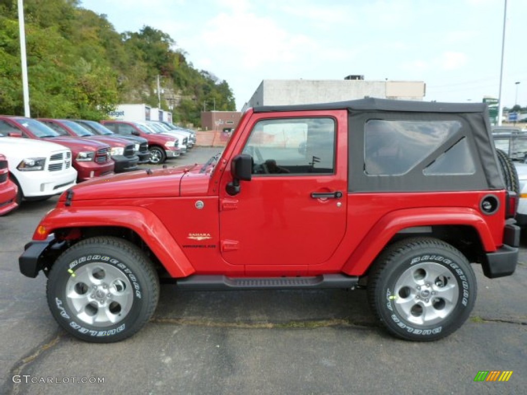 Flame Red 2014 Jeep Wrangler Sahara 4x4 Exterior Photo #86390853