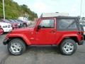 2014 Flame Red Jeep Wrangler Sahara 4x4  photo #2