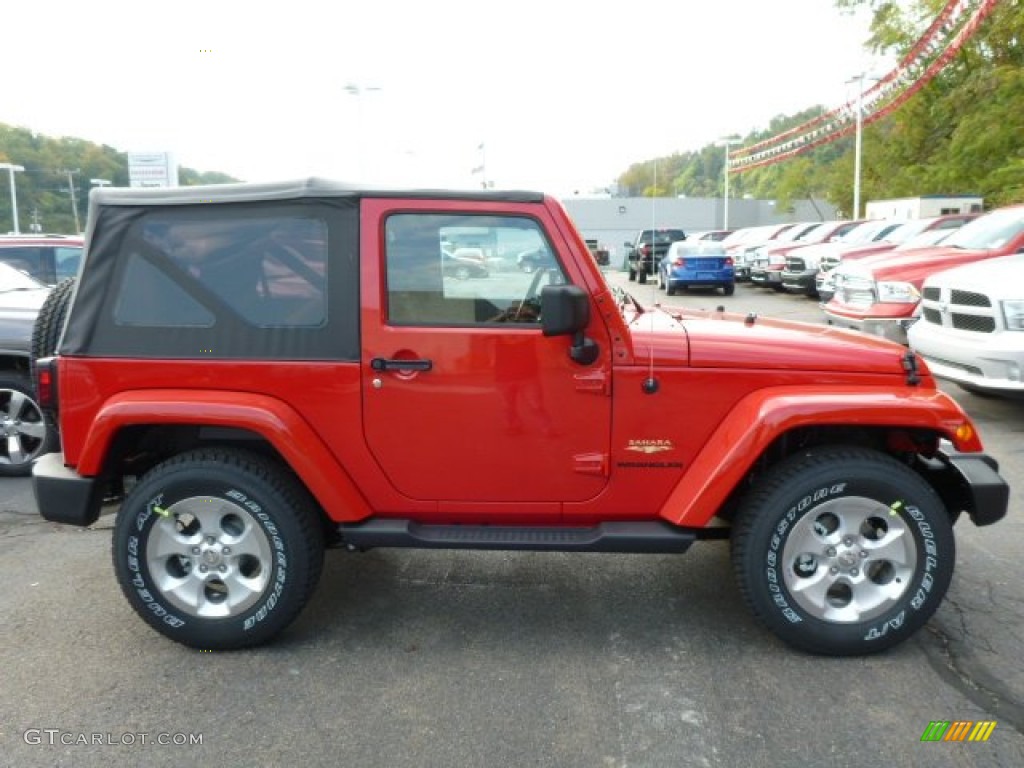 Flame Red 2014 Jeep Wrangler Sahara 4x4 Exterior Photo #86390939