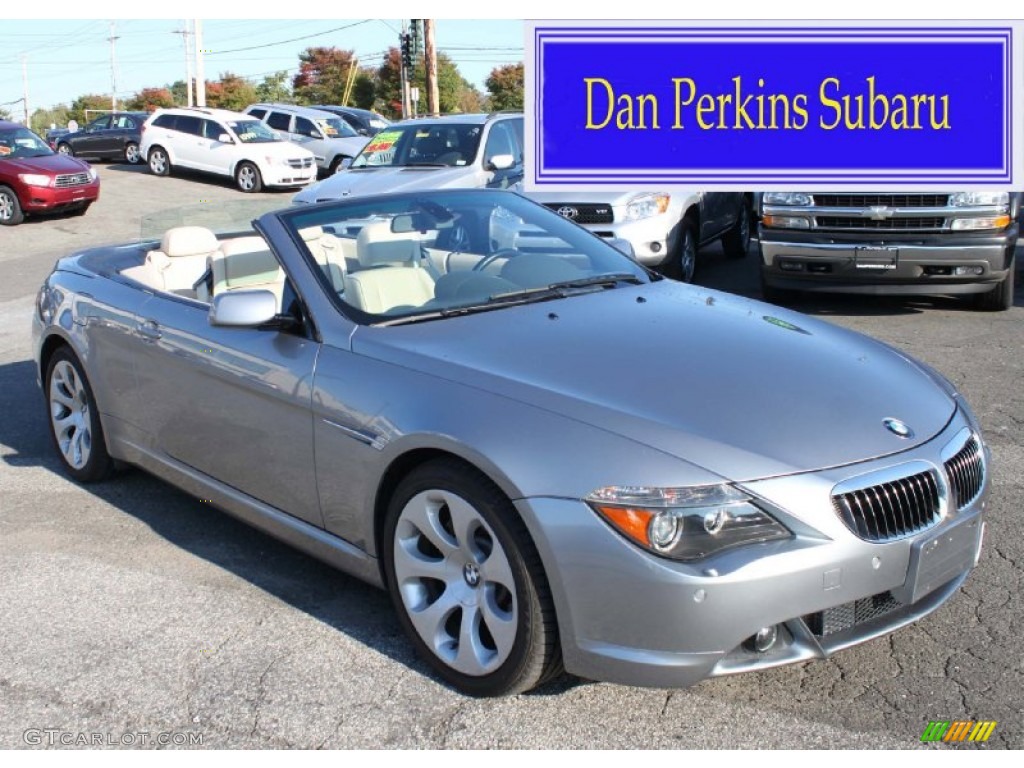 2005 6 Series 645i Convertible - Silver Grey Metallic / Cream Beige photo #1