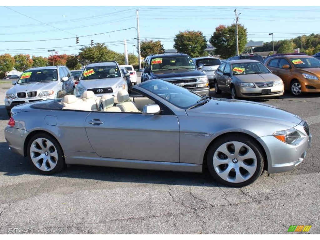 Silver Grey Metallic 2005 BMW 6 Series 645i Convertible Exterior Photo #86400600