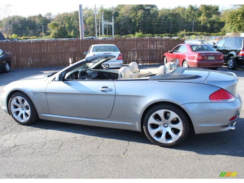 Silver Grey Metallic 2005 BMW 6 Series 645i Convertible Exterior Photo #86400642